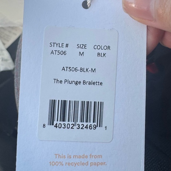 Andie Plunge Bra Medium Black NWT - Picture 5 of 9